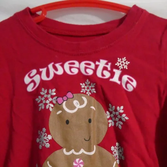 CHILDREN'S PLACE | 3T | Red Long Sleeve Crew Neck Graphic Sweetie T-Shirt / Tee - Picture 4 of 14